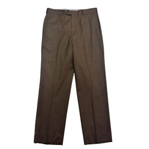 Brooks Brothers 34x30 Brown Pants Trousers Madison Saxxon Wool USA Flat Front